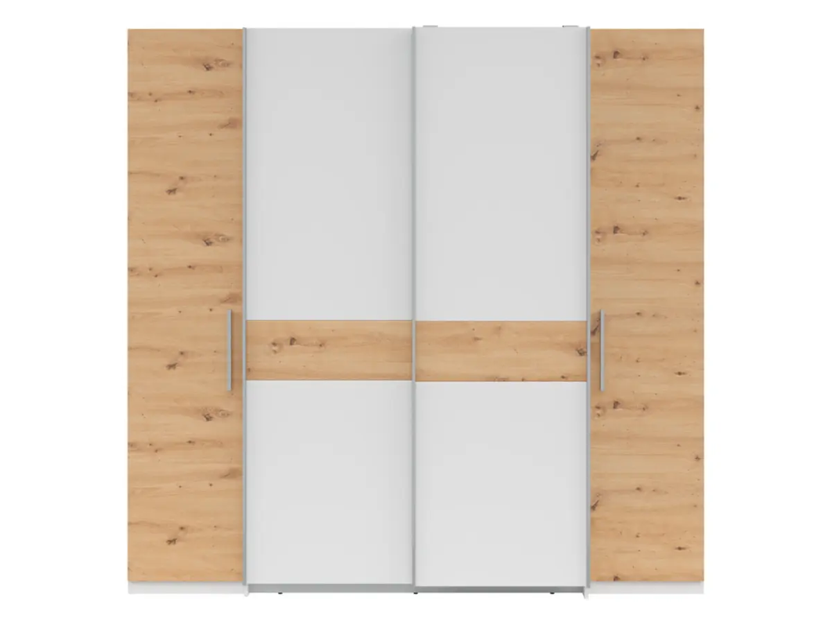 Armario de puertas correderas Fabio 215 cm blanco/roble artisan
