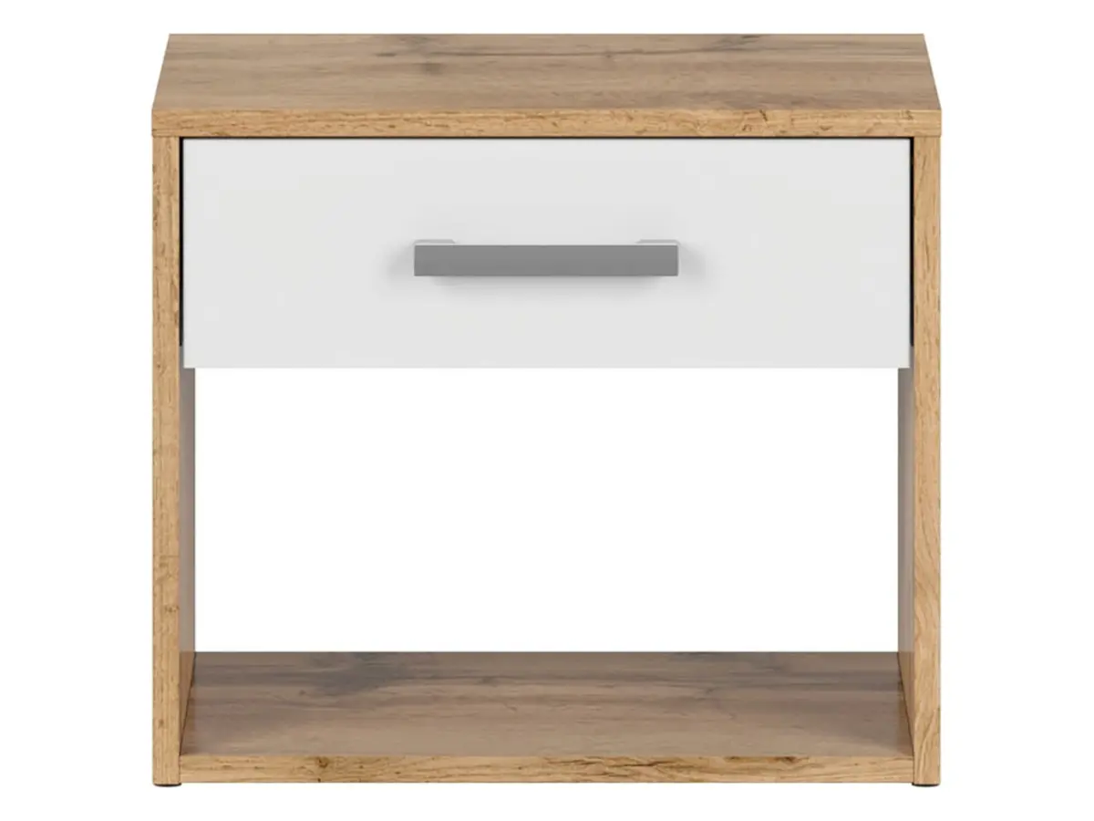 Mesita de noche Matos 45 cm con cajón roble wotan/blanco