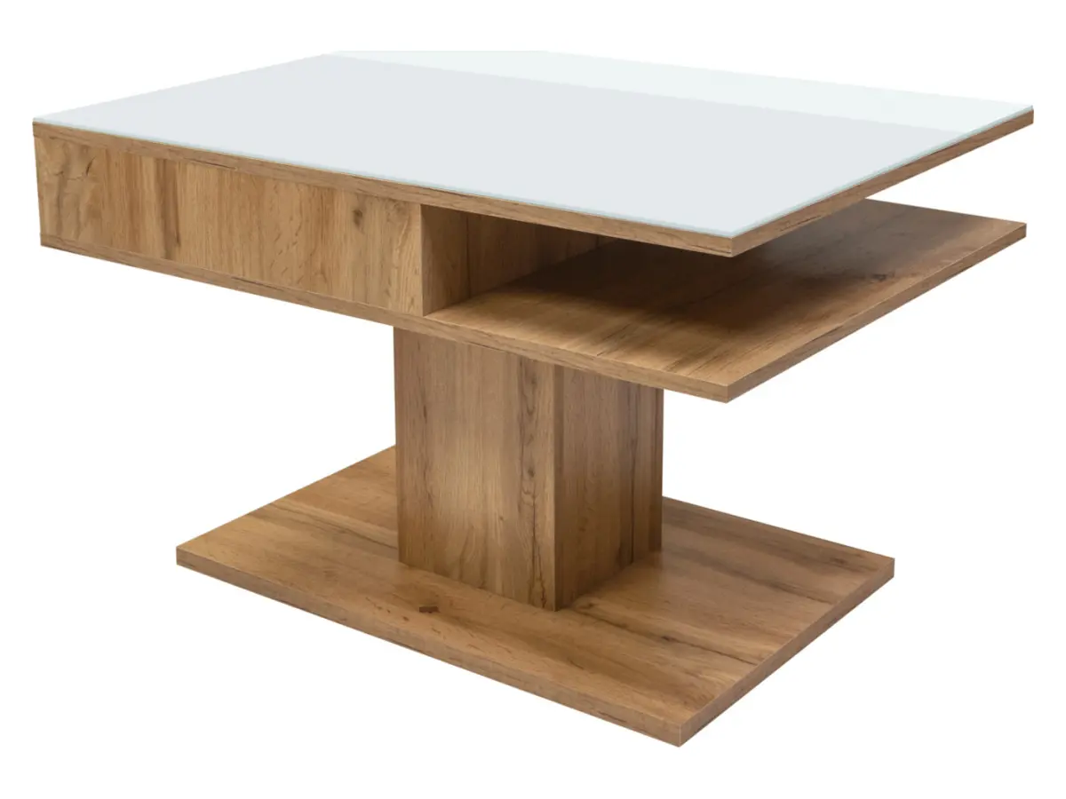 Mesa de centro Campo 80x60 blanco/roble wotan