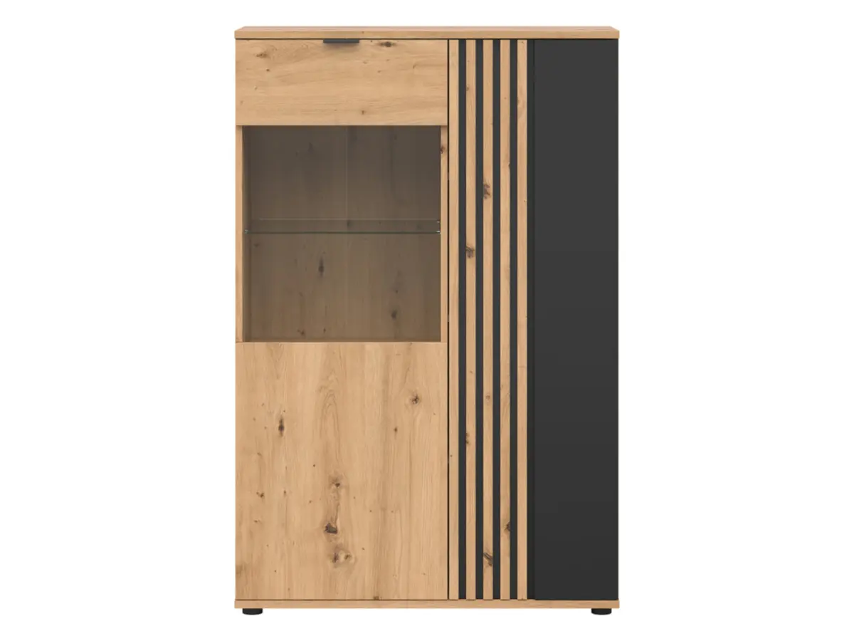 Vitrina Vabres 90 cm con 2 puertas roble artisan lamas