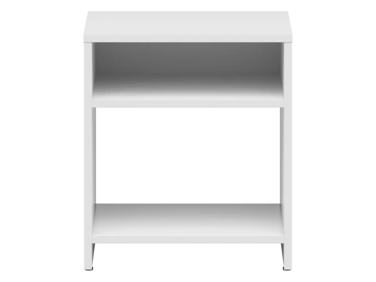 Mesita de noche Neno 40 cm con estante blanca