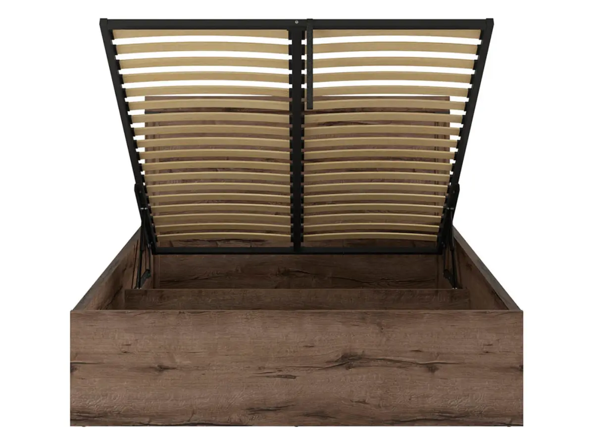 Cama Balin 140x200 con somier y arcón roble monastery