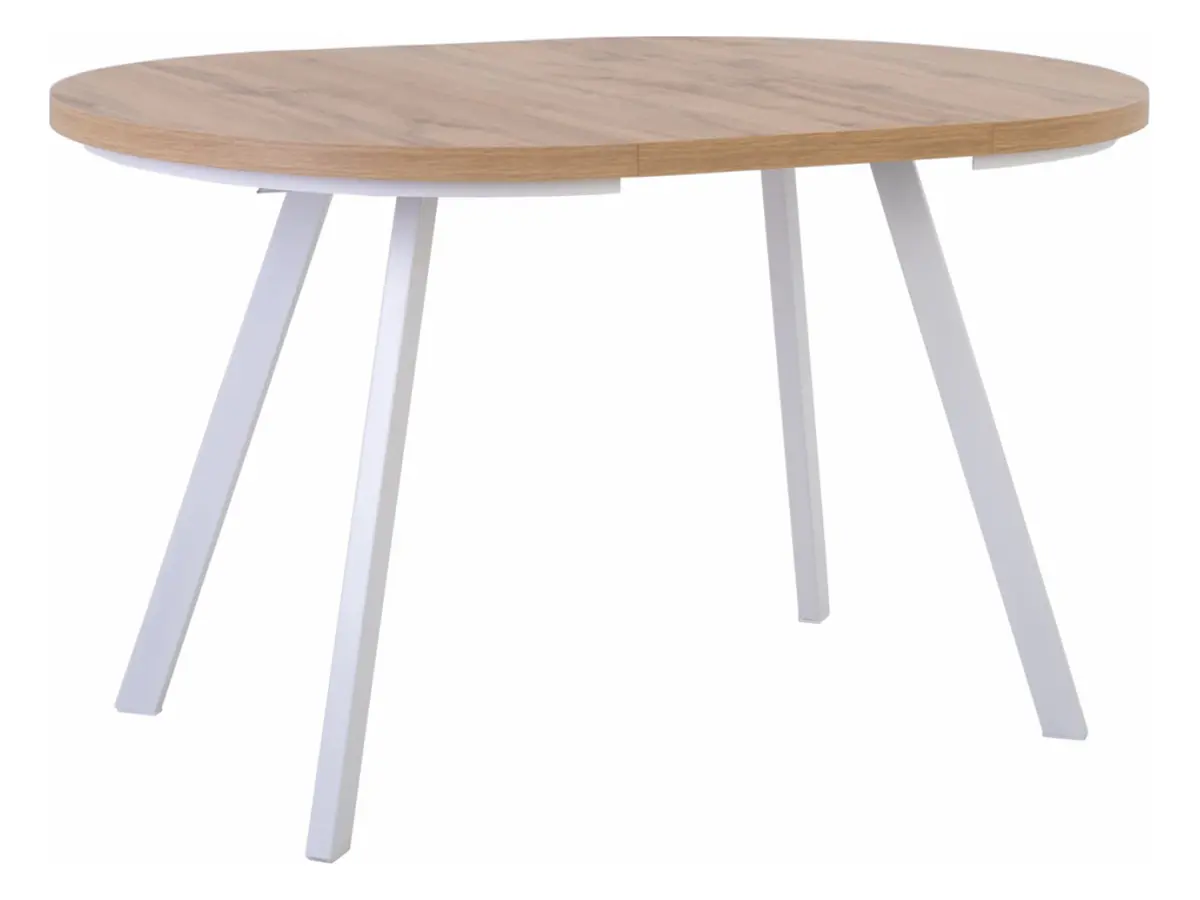 Mesa extensible Pares roble wotan/blanco 90-180x90