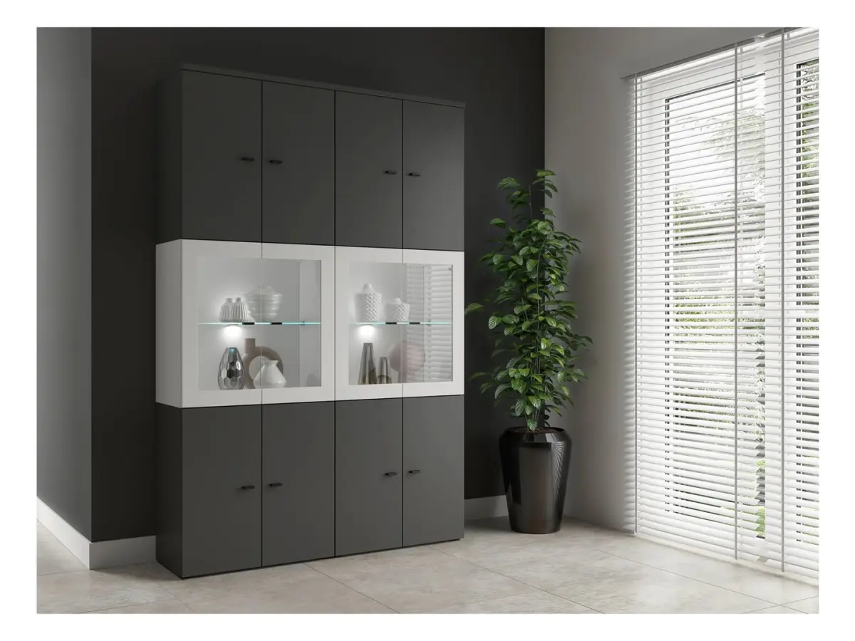 Vitrina System 64 de 2 puertas blanca