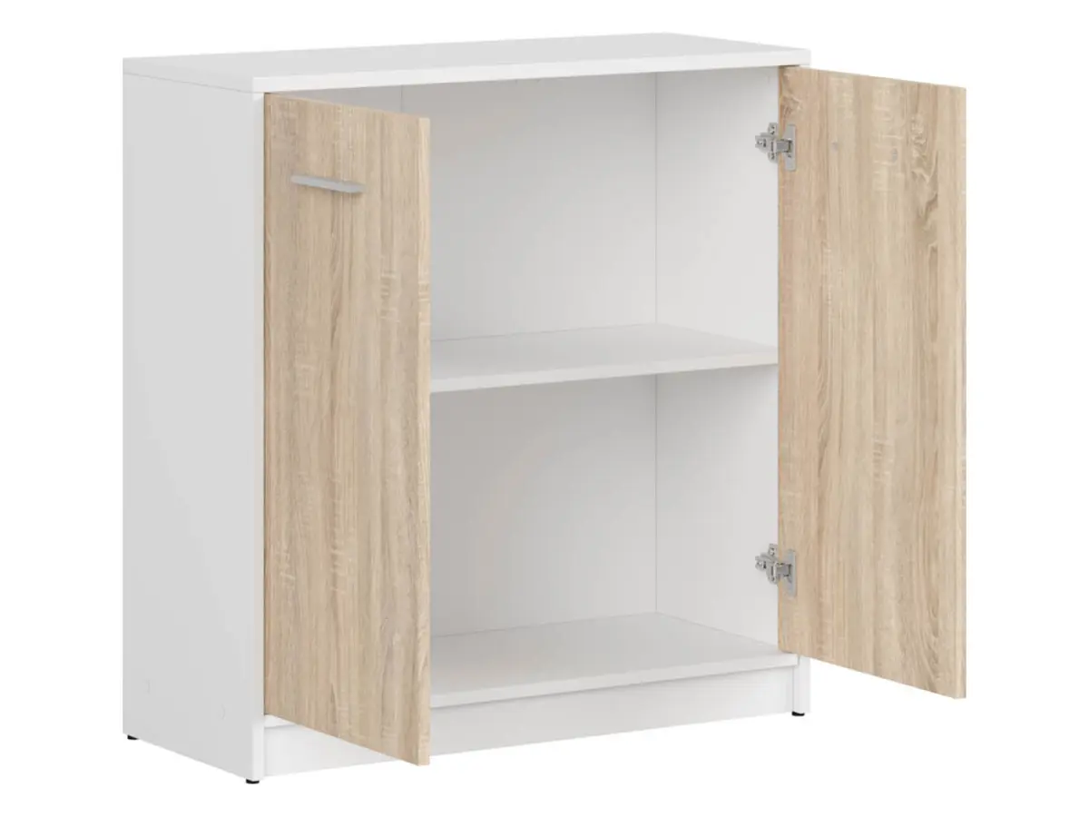 Armario Nepo Plus 80 cm de dos puertas blanco/roble sonoma