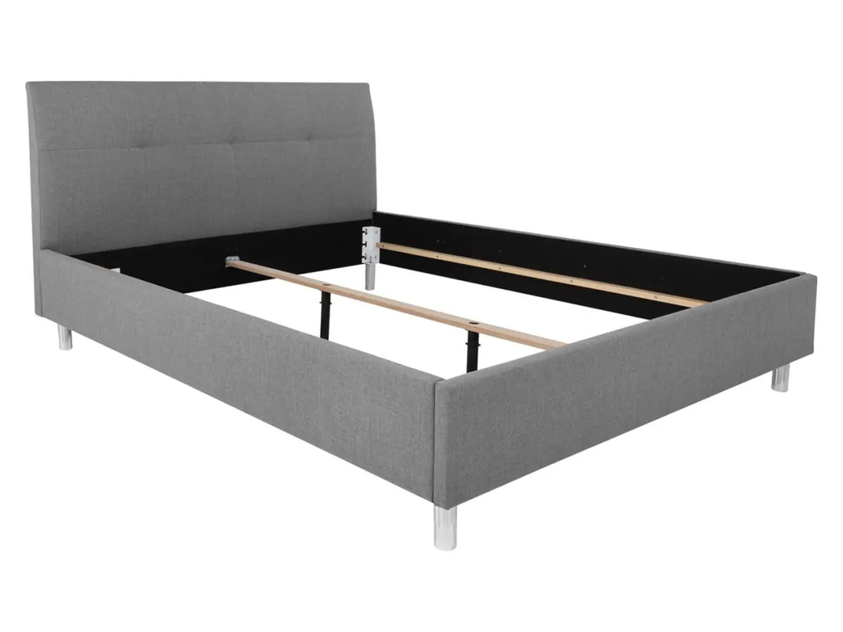 Cama tapizada Mala gris 160x200