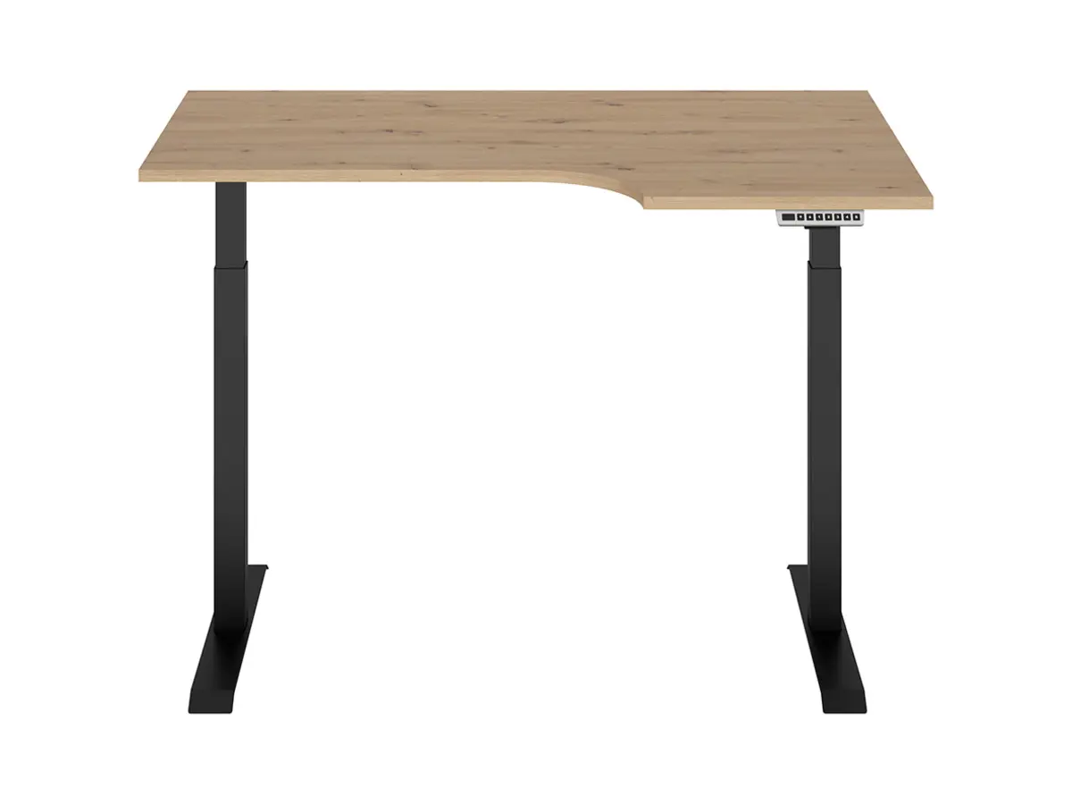 Escritorio de esquina con regulación eléctrica Space Office 140 cm derecho roble artisan