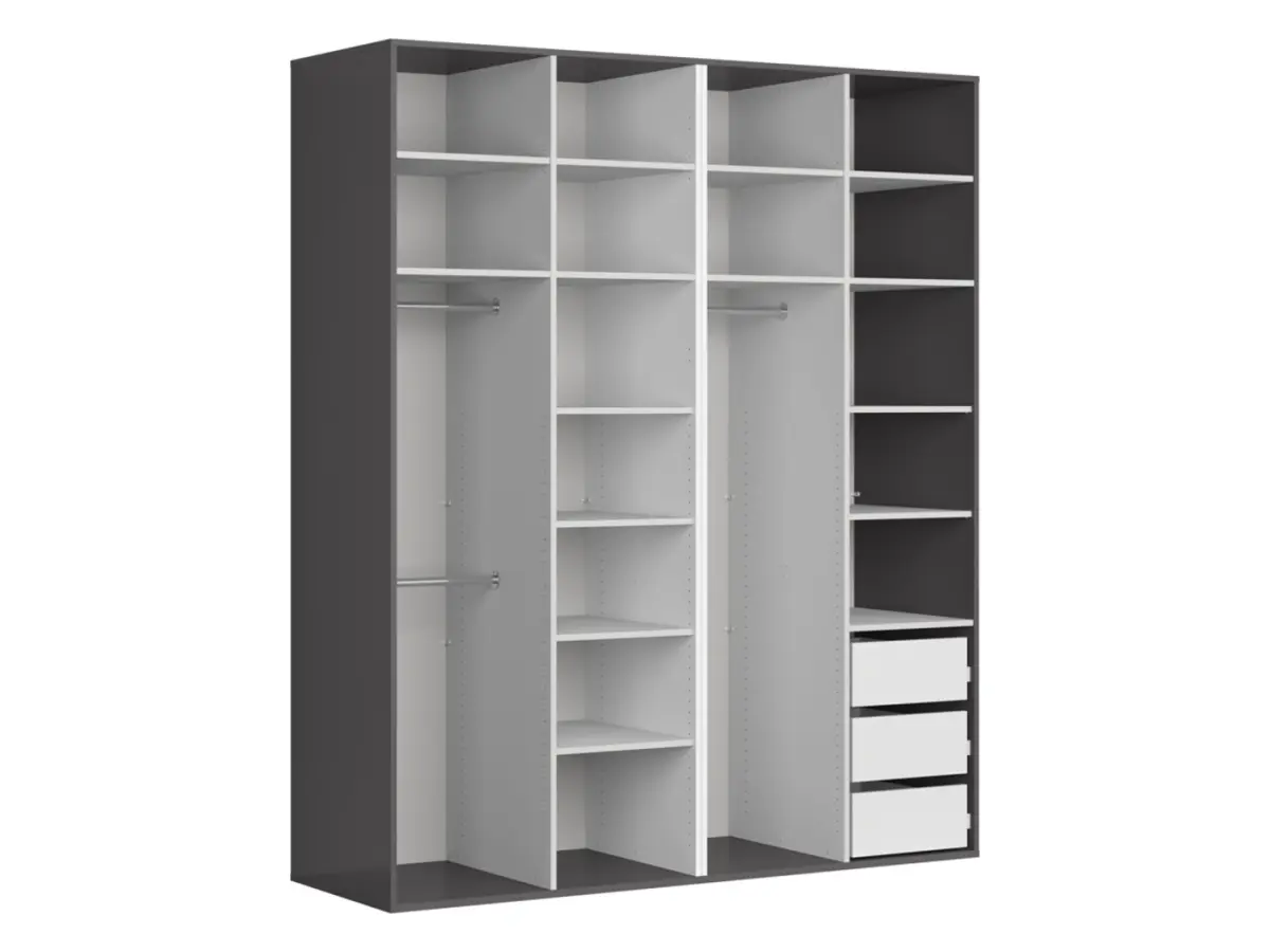 Armario modular Flex 200 cm con 4 puertas grafito