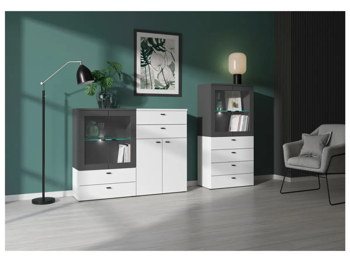 Vitrina System 64 de 2 puertas grafito