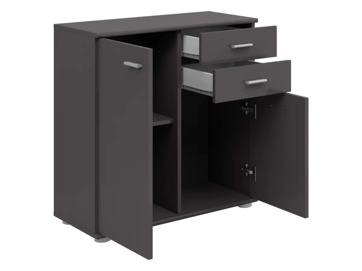 Cómoda Noeda 71 cm con 2 puertas y 2 cajones grafito