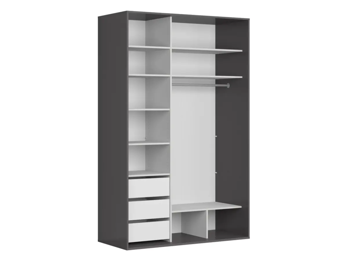 Armario de puertas correderas Flex 150 cm con espejo grafito/roble artisan