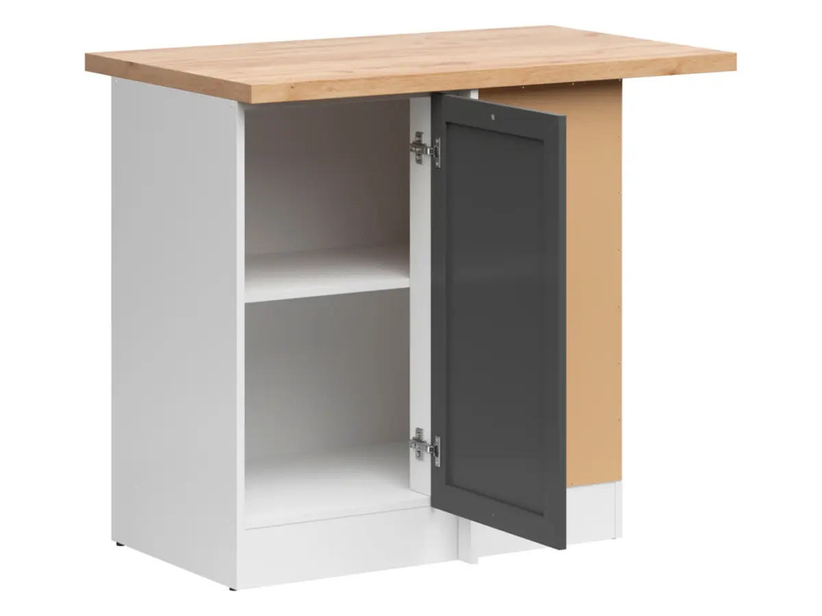 Armario bajo de cocina de rincón Junona Line derecho grafito con encimera ocupa rincón 100x60 cm