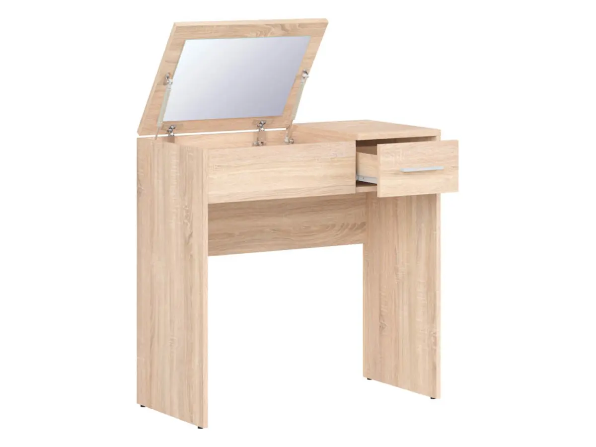 Tocador Nepo Plus 80 cm con cajón, compartimento y espejo roble sonoma