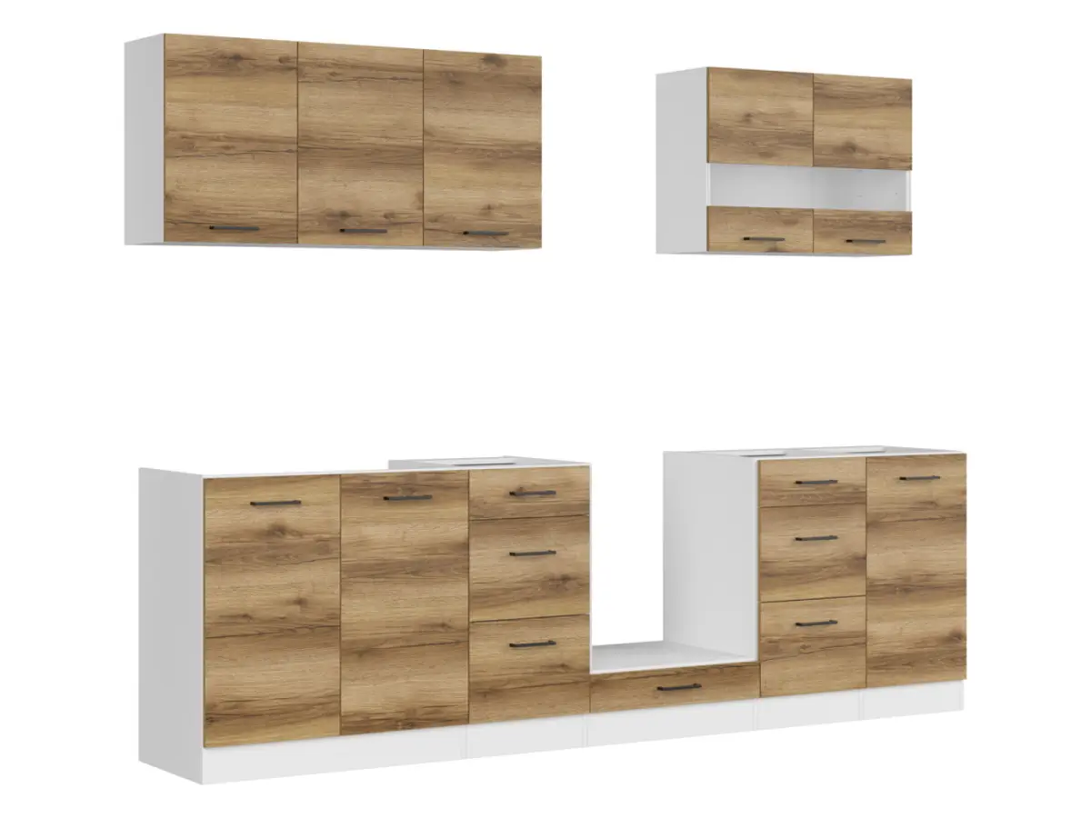 Conjunto de cocina Junona Line 260 cm roble delano claro