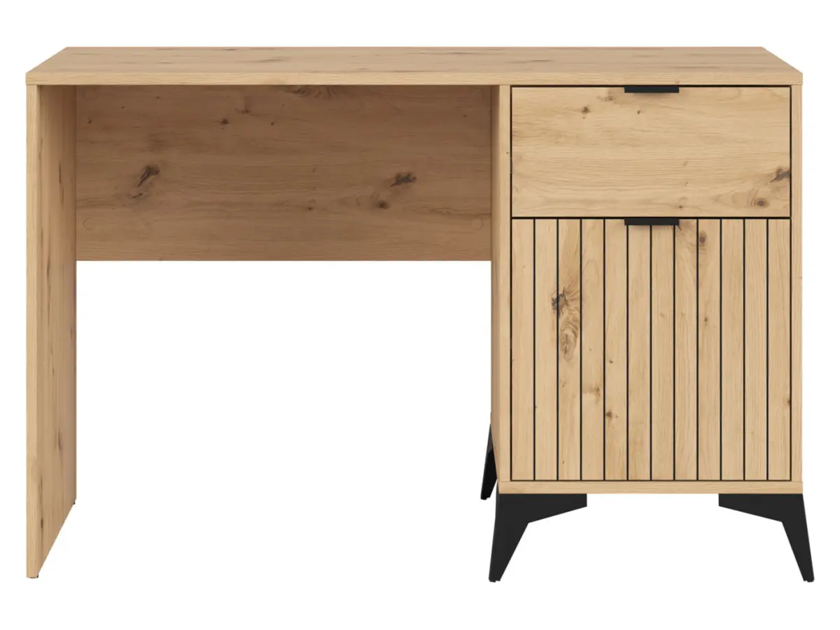 Escritorio Lamea 120 cm con puertas y cajón roble artisan