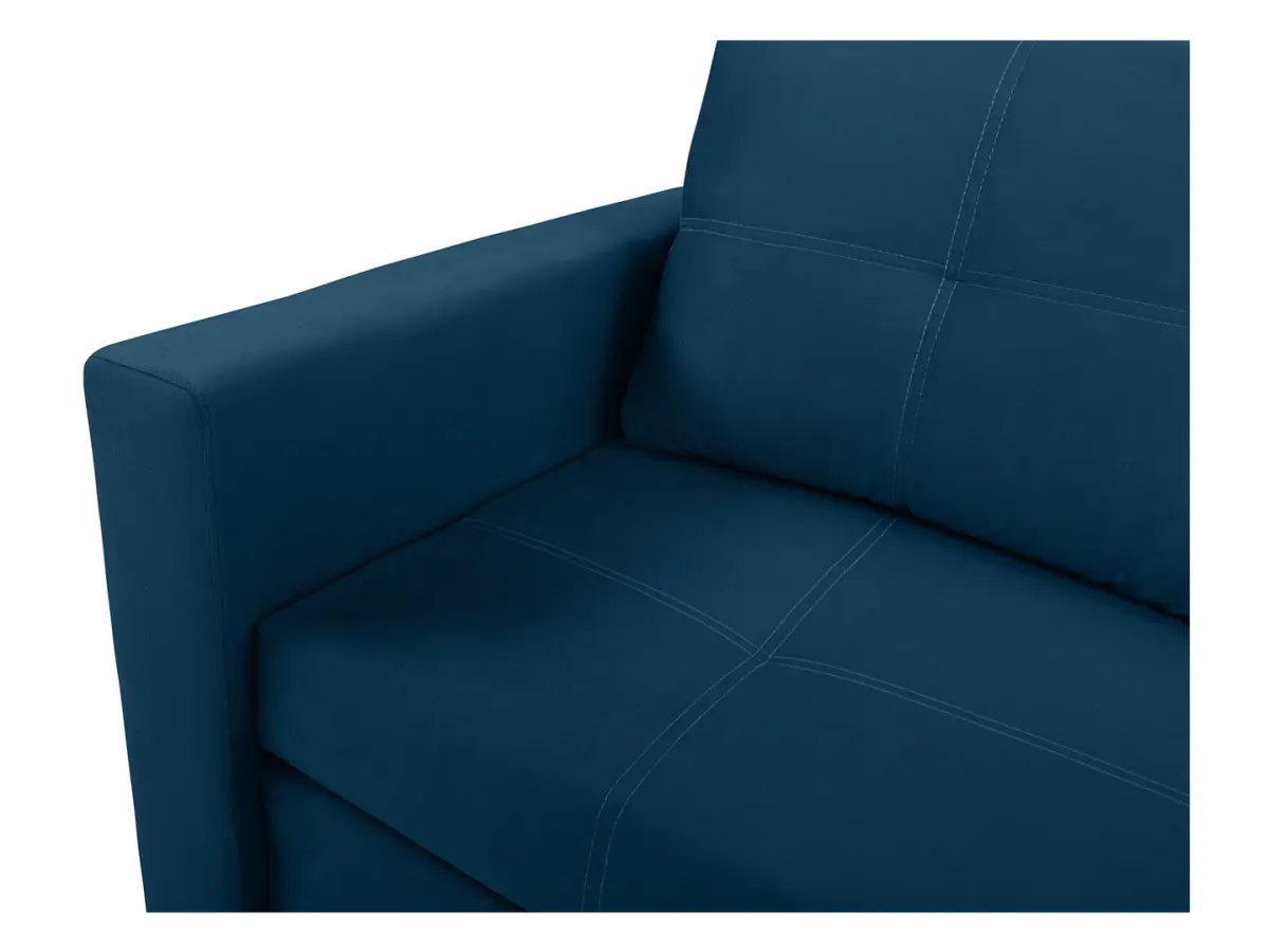 Sofá de dos plazas Bunio III convertible con arcón azul