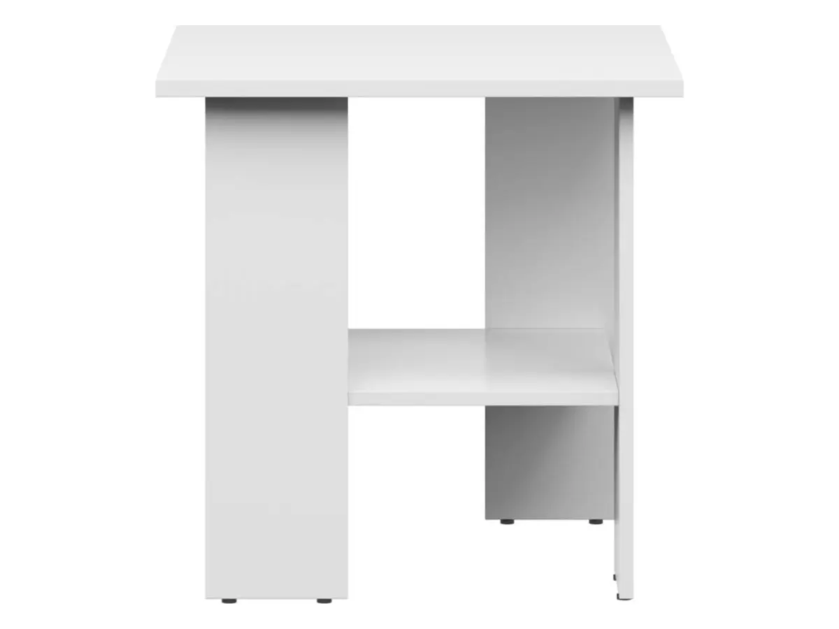 Mesa cuadrada Nepo Plus 55 cm con estante blanca