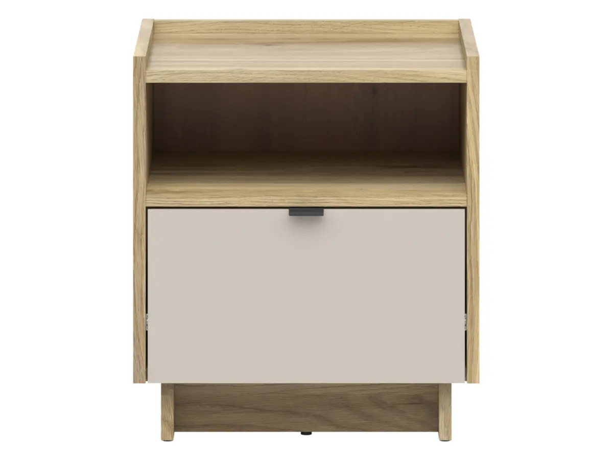 Mesita de noche Dalva 50 cm roble mauvella/cachemira