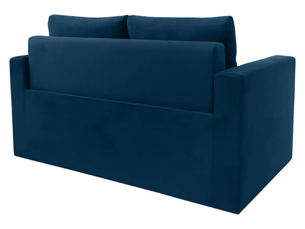 Sofá de dos plazas Bunio III convertible con arcón azul