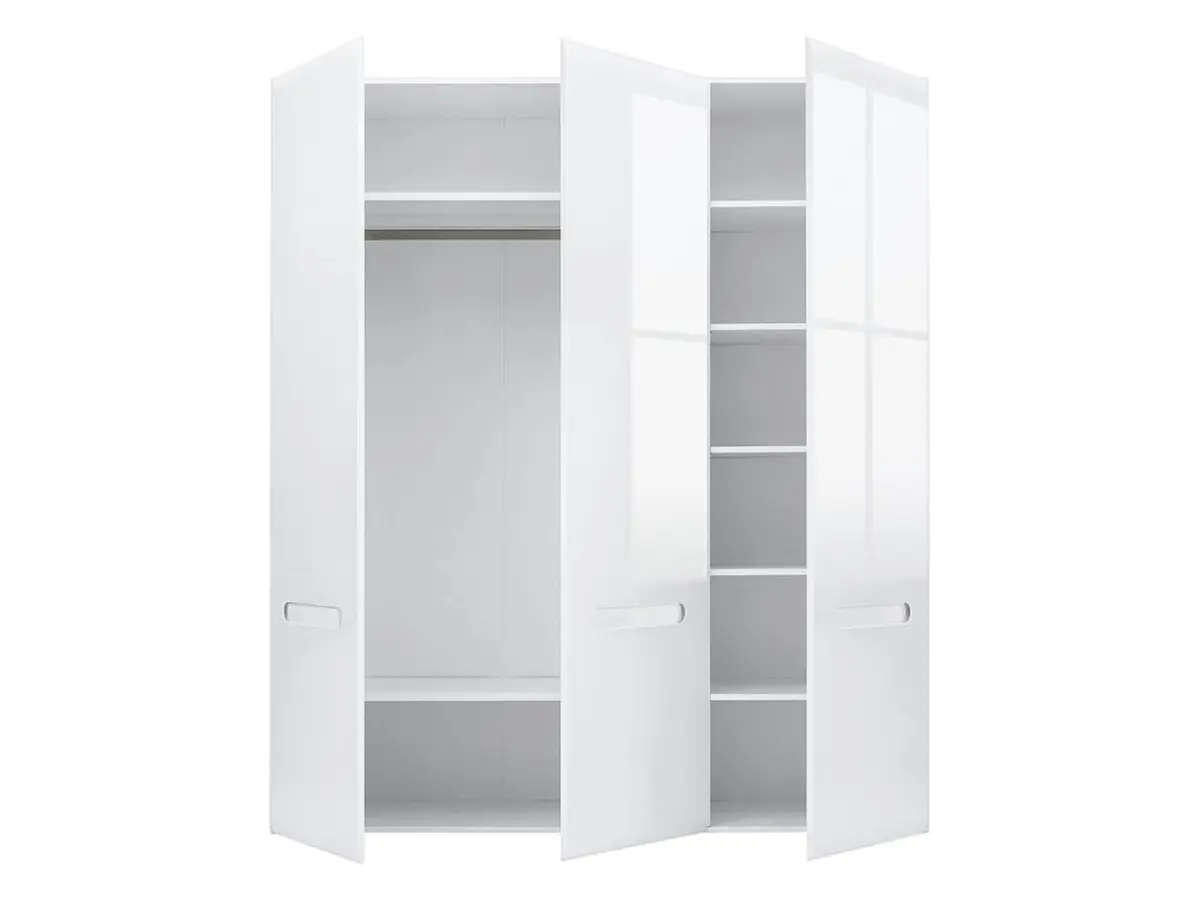 Armario de tres puertas Azteca Trio 180 cm blanco brillo