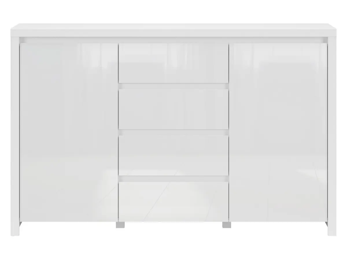 Комод Larios 143 см с 2 дверцами и 4 ящиками белый глянец