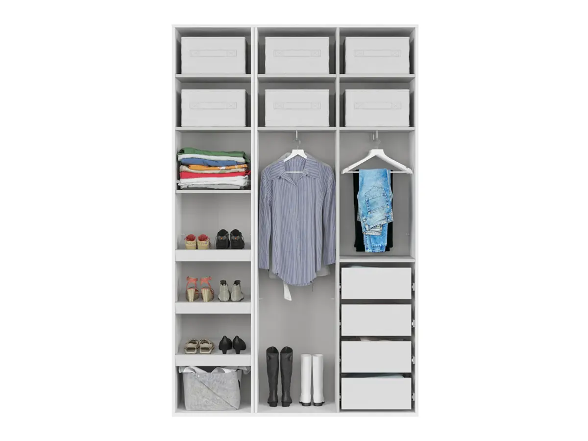 Armario modular Flex 150 cm con puertas y espejo blanco