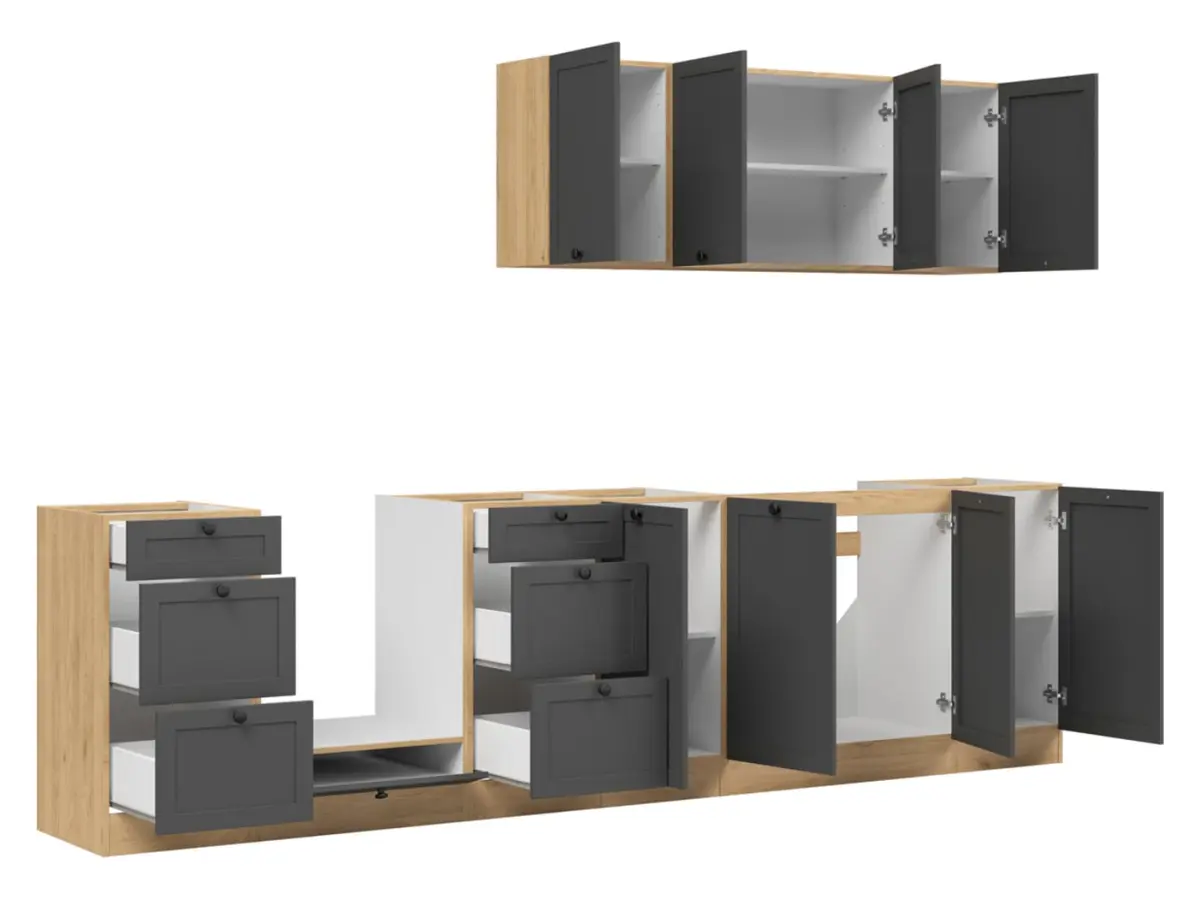 Кухонный гарнитур Junona Line 300 см графитовый