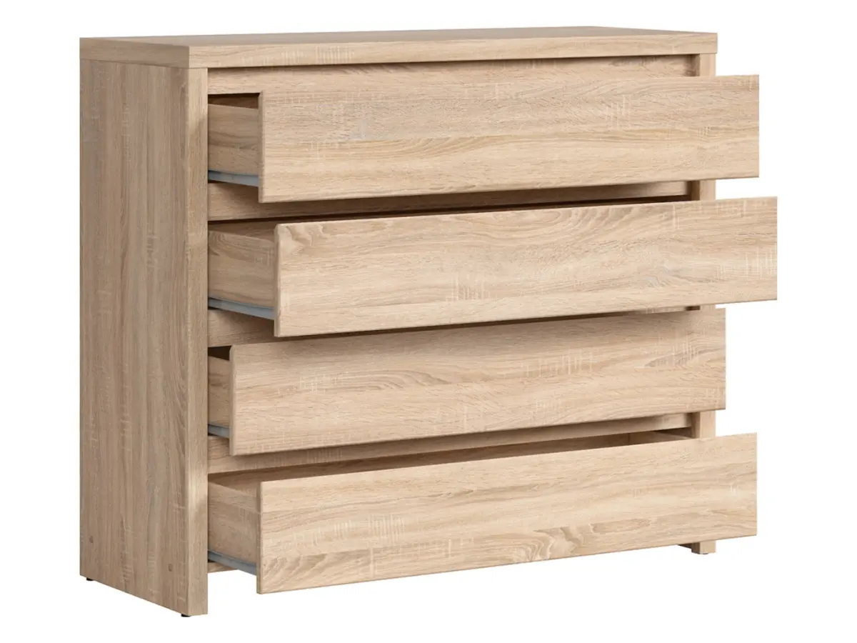 Cómoda Kaspian con 4 cajones roble sonoma