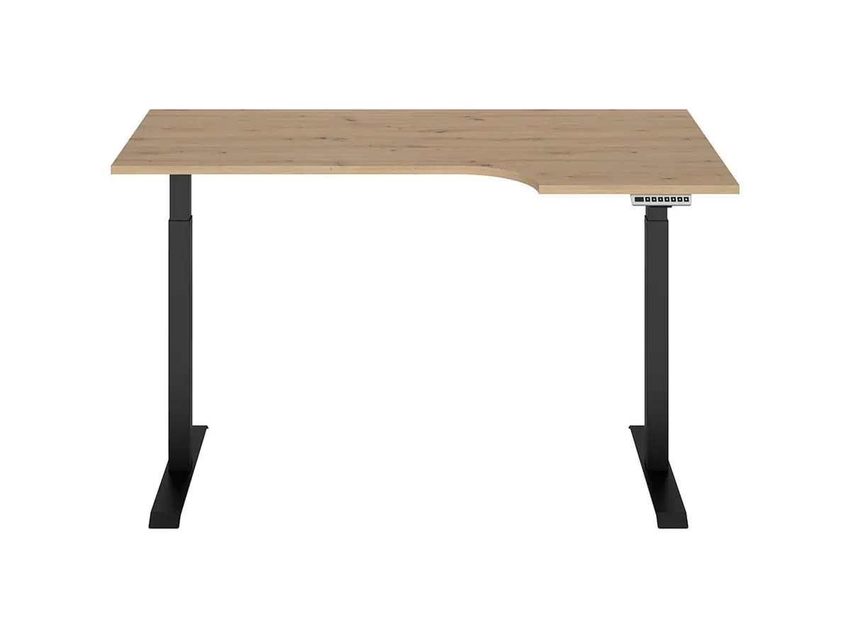 Escritorio de esquina con regulación eléctrica Space Office 160 cm derecho roble artisan