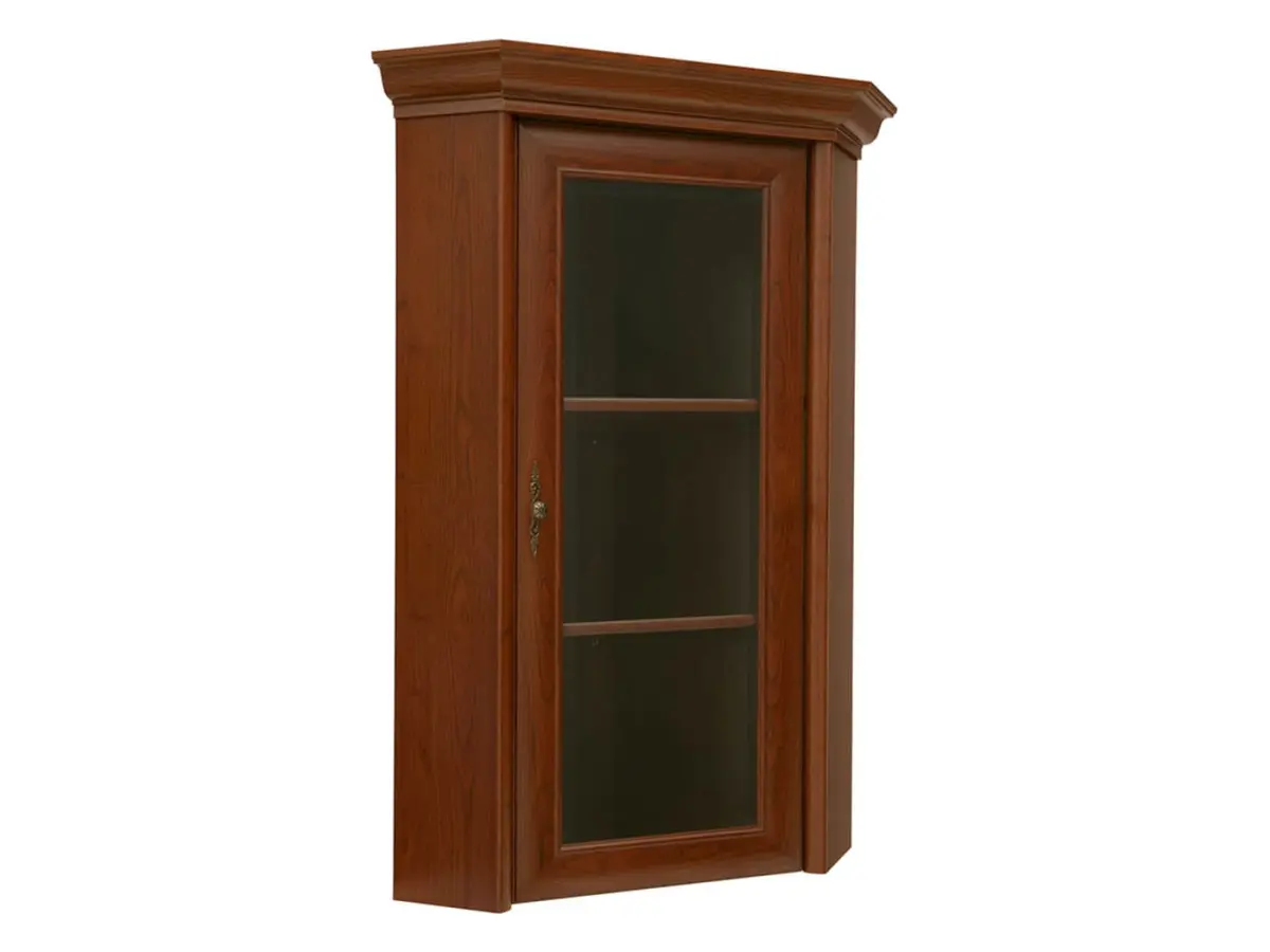 Vitrina de esquina Kent 60 cm con puertas castaño