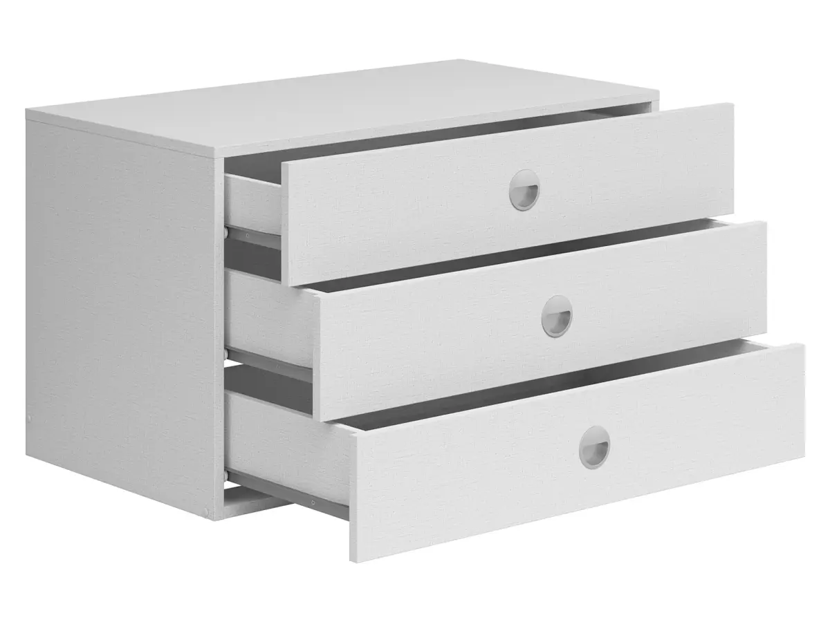 Cajonera para armario Osaka 83 cm con 3 cajones blanca