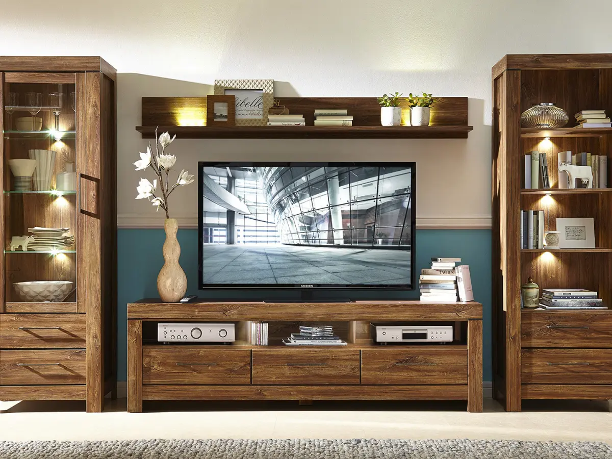 Тумба RTV Gent 200 см с 3 ящиками и полкой дуб стирлинг