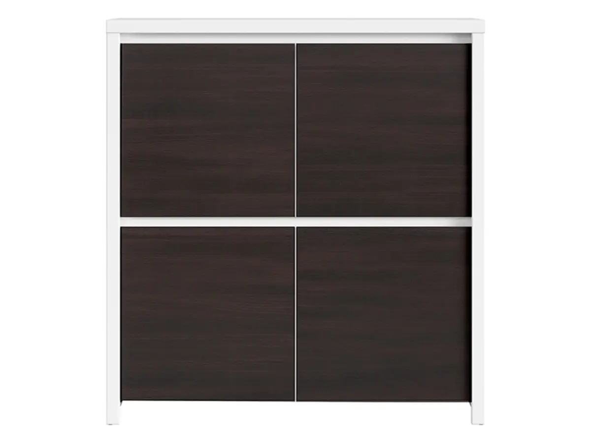 Armario Kaspian 105 cm de cuatro puertas blanco/wengué