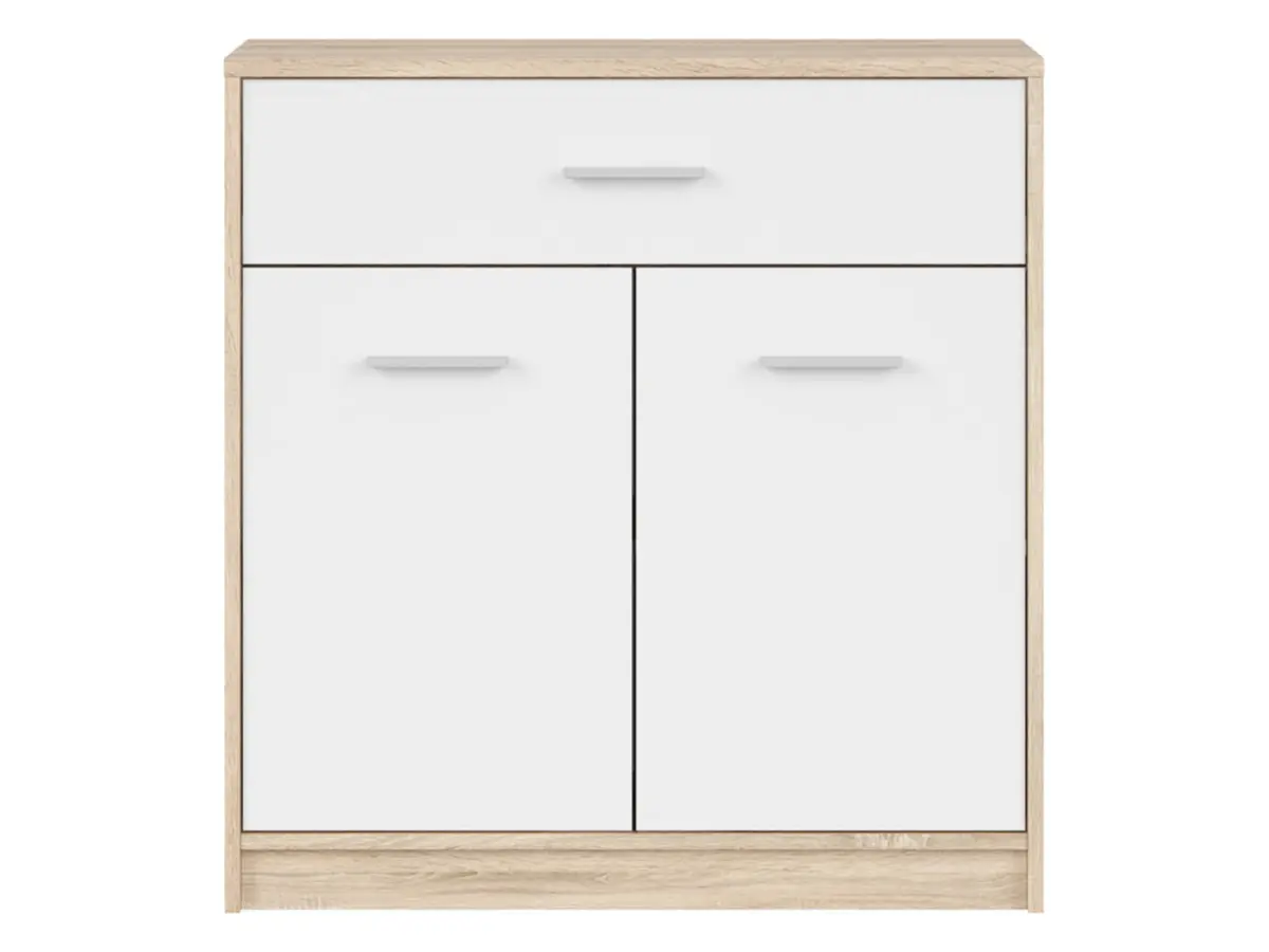 Cómoda Nepo Plus 80 cm con 2 puertas y un cajón roble sonoma/blanco
