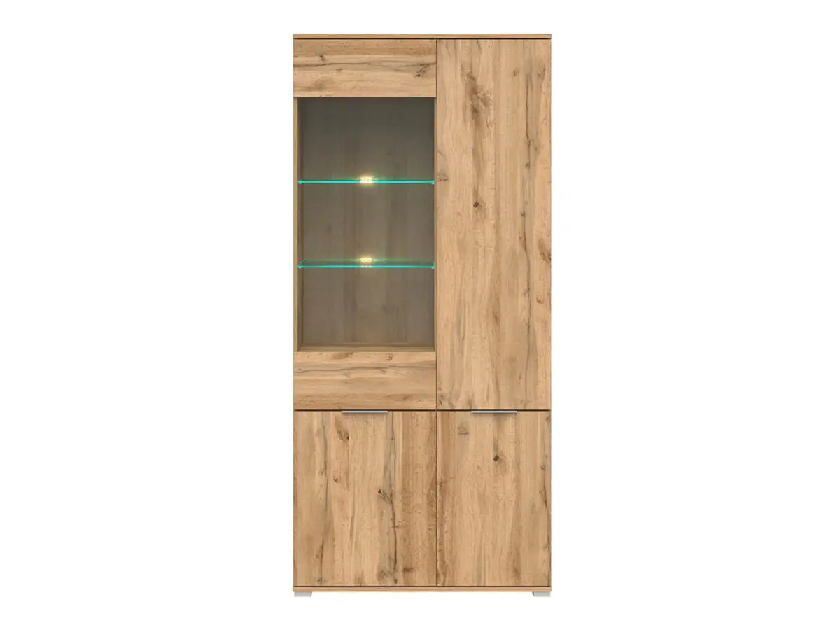 Vitrina Zele 90 cm con 4 puertas roble wotan