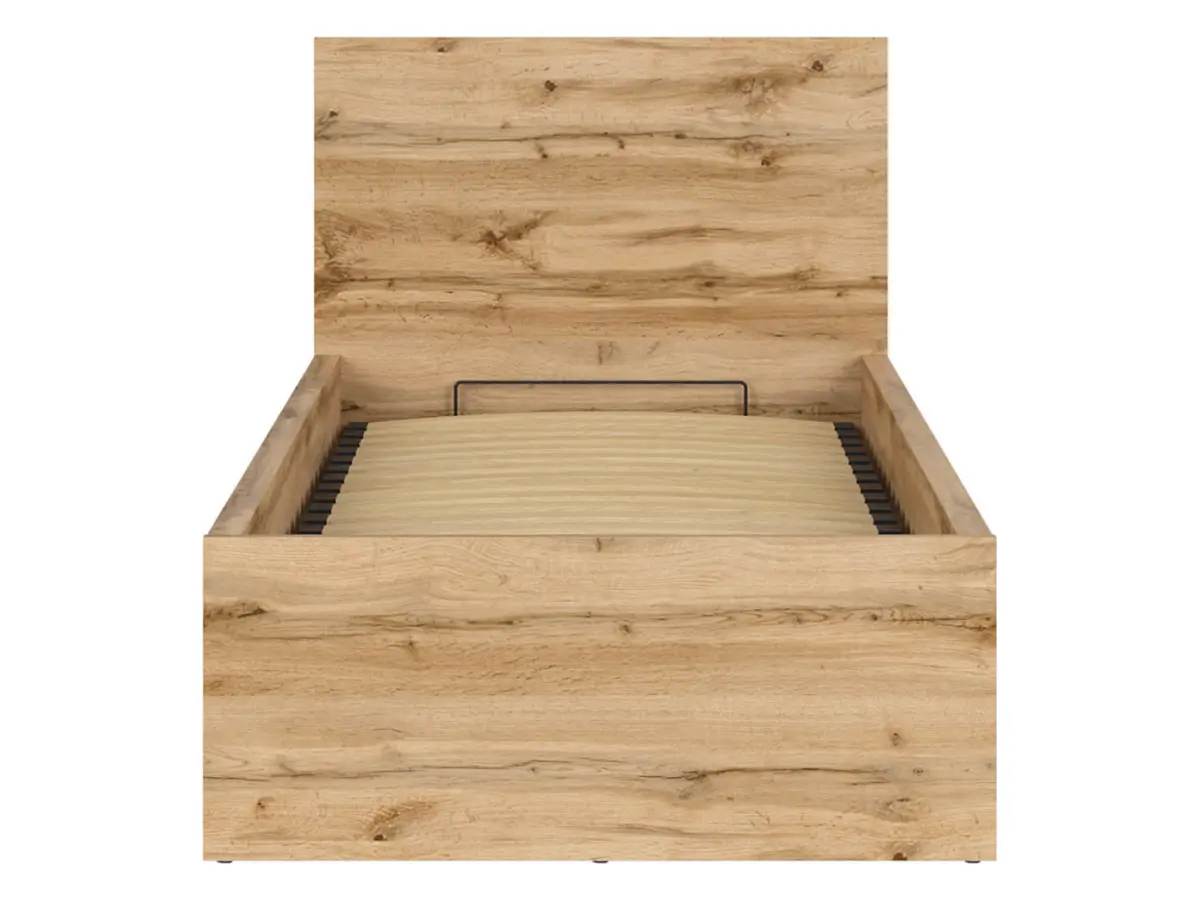 Cama Tetrix 90x200 con somier y contenedor roble wotan