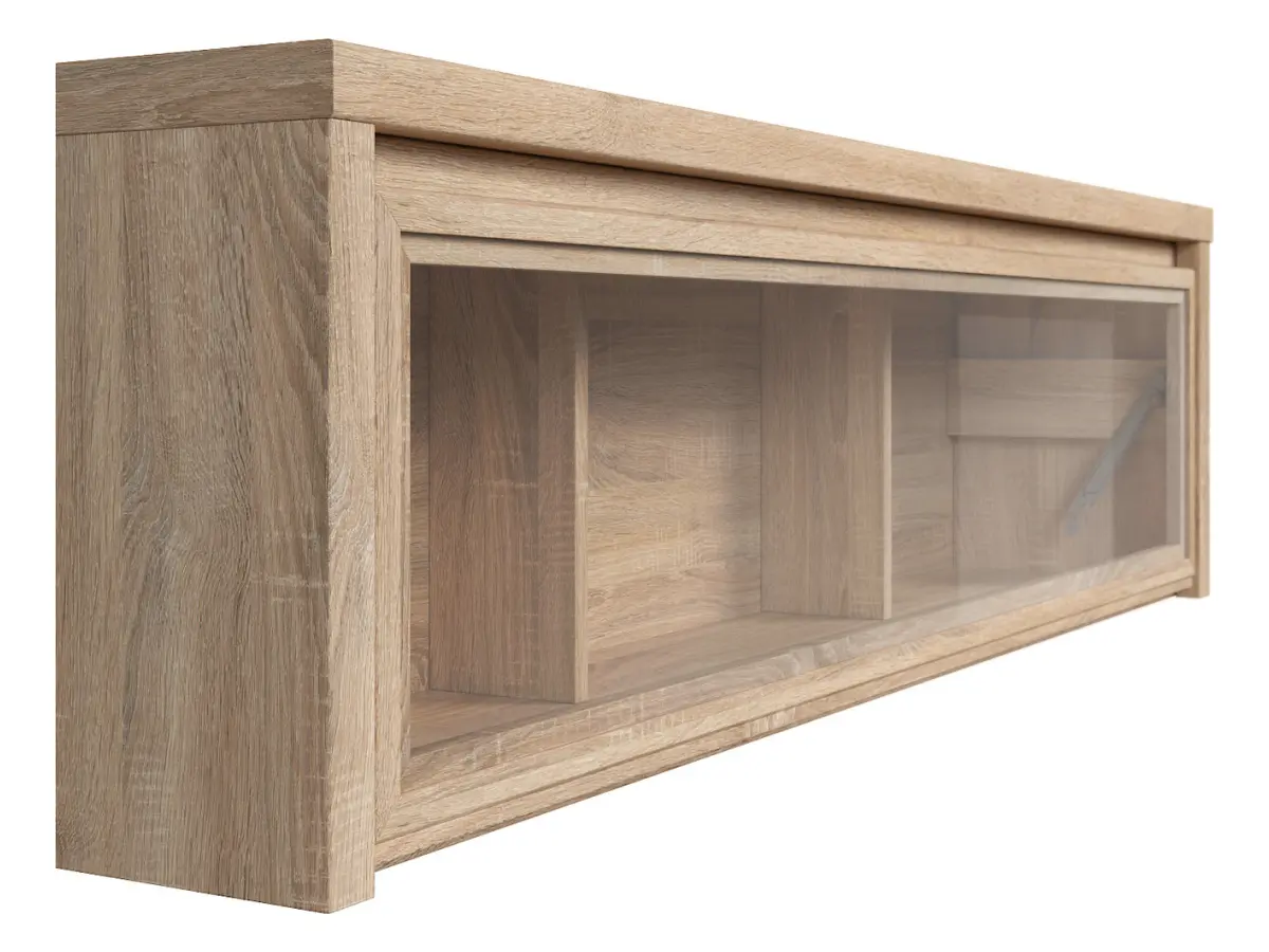 Vitrina colgante Kaspian 144 cm con puertas roble sonoma