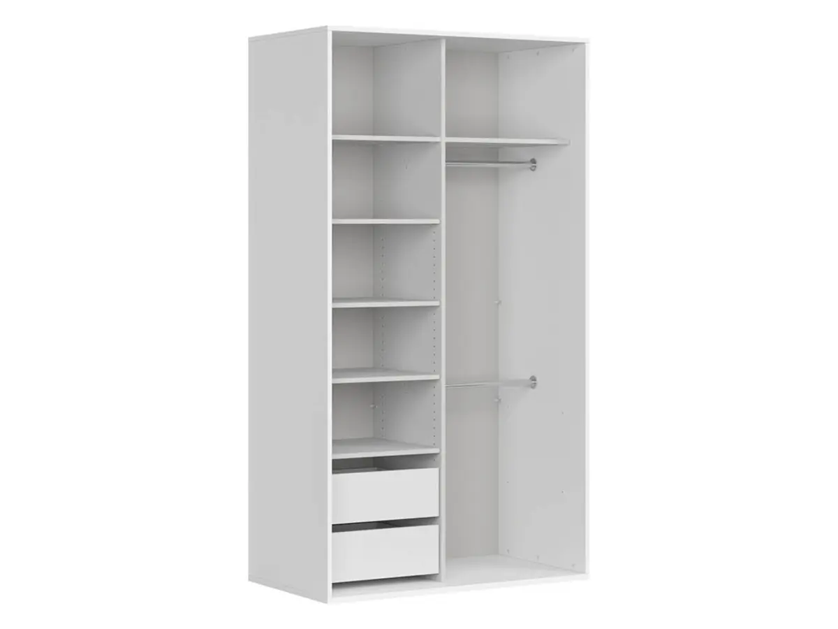 Armario de puertas correderas Flex 120 cm con espejo blanco brillo