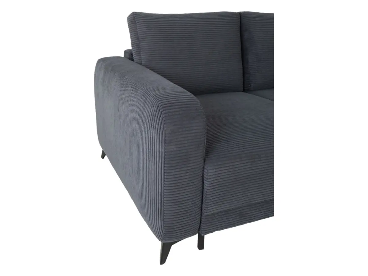 Sofá rinconera universal Martinez convertible con arcón de pana gris oscuro