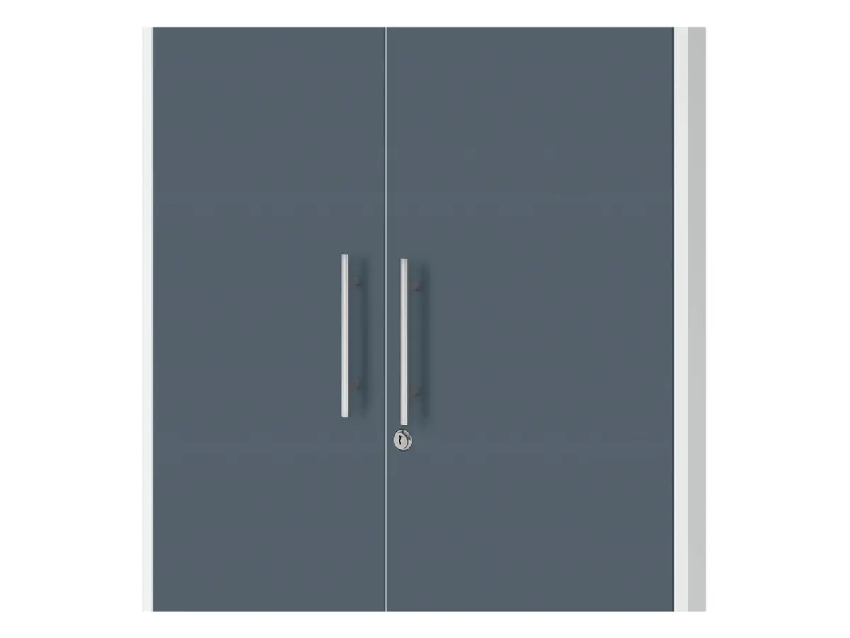 Armario de dos puertas Office Lux 79 cm gris claro/grafito cristal