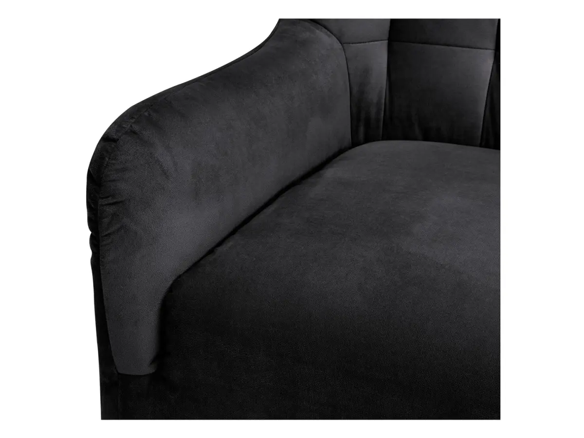 Sillón orejero Casey de terciopelo negro