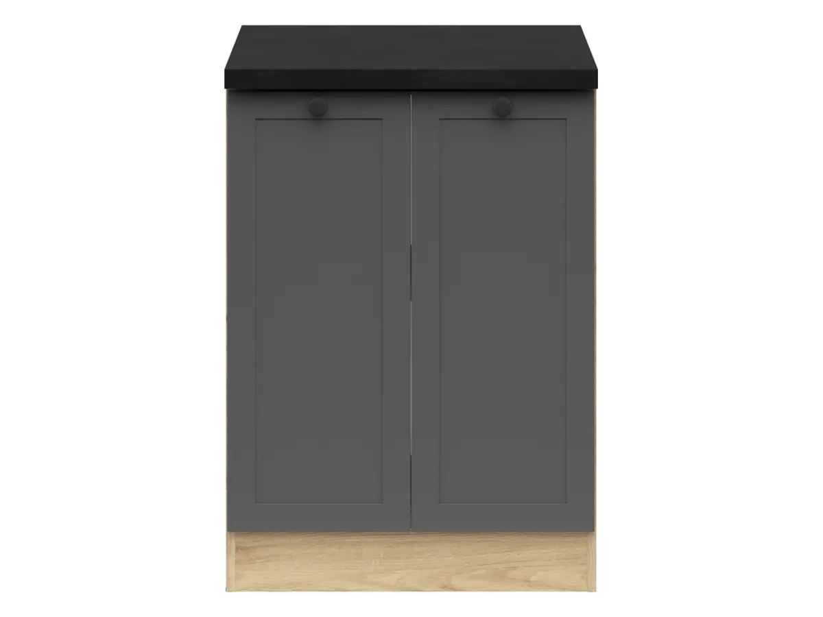 Mueble bajo de cocina Junona Line 60 cm de dos puertas grafito con encimera
