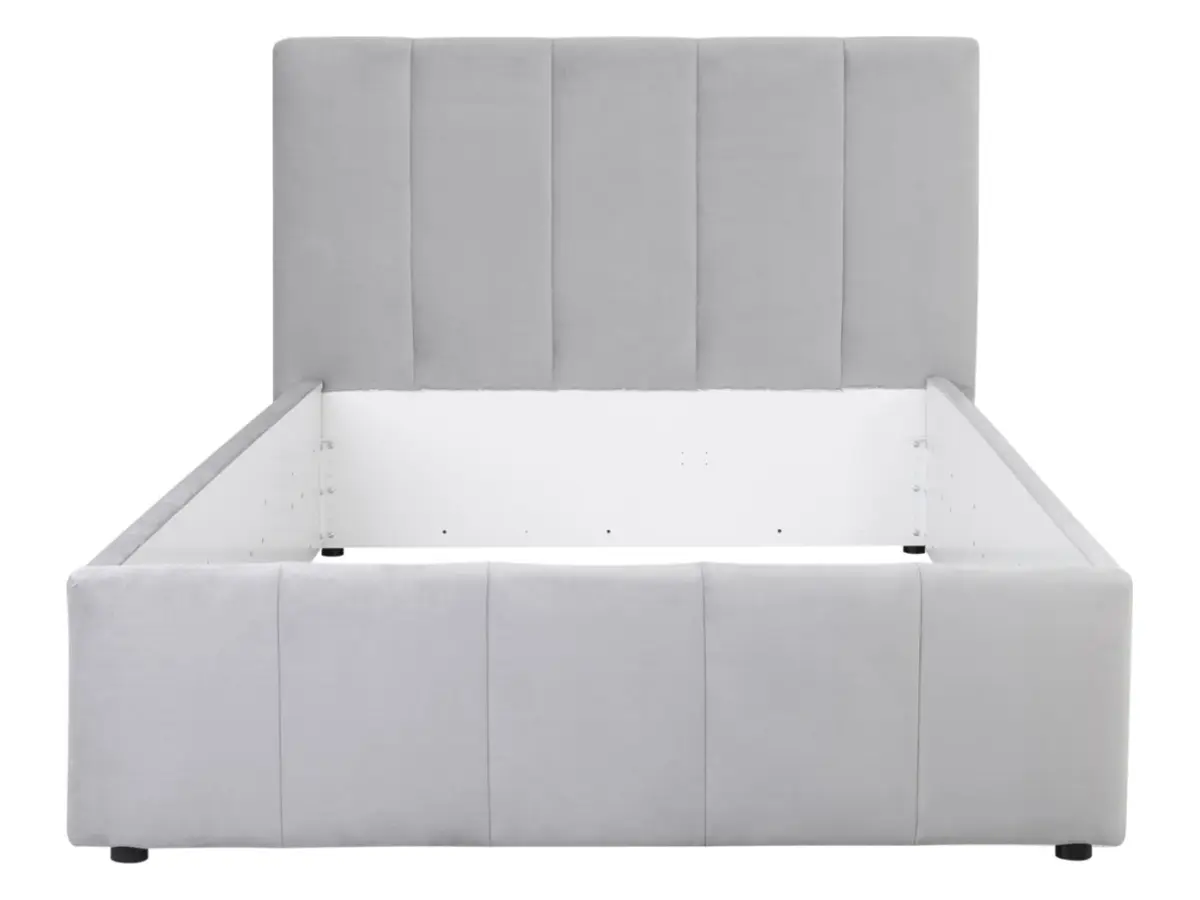 Cama tapizada Lones 140x200 gris