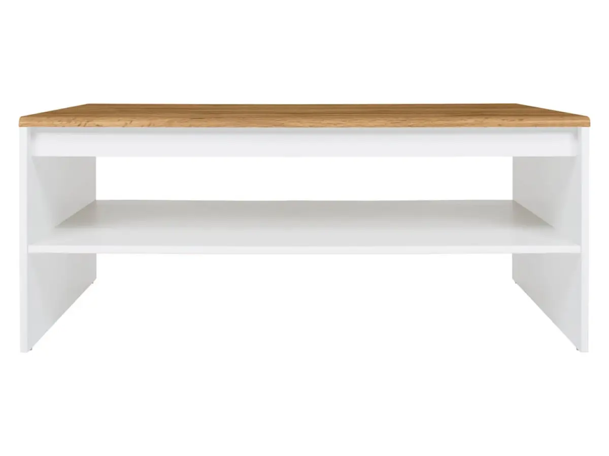 Mesa de centro Holten 110x65 con estante roble wotan/blanco