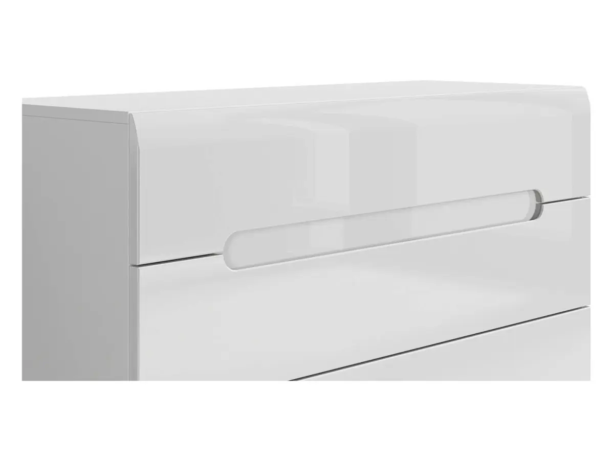 Cómoda Azteca Trio 105 cm con 4 cajones blanco brillo