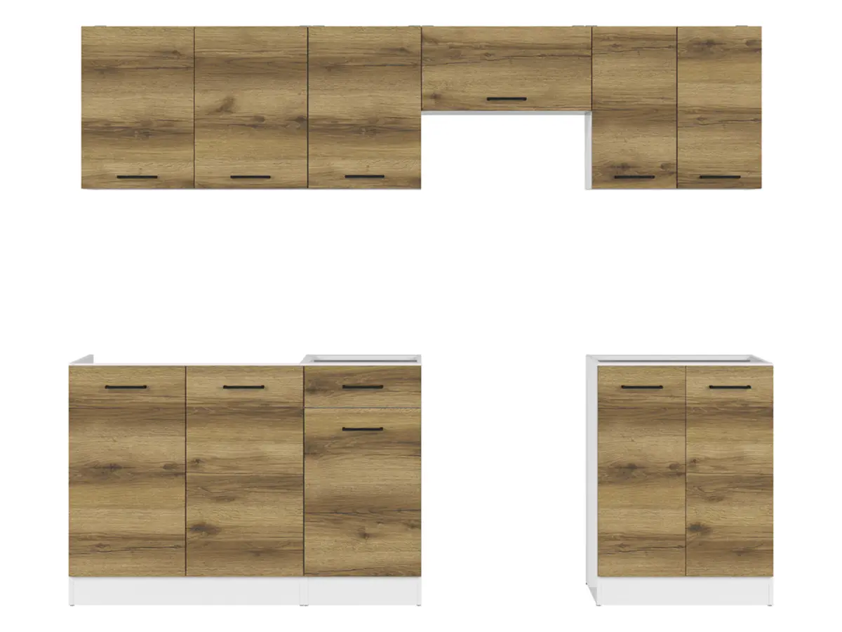 Кухонный комплект Junona Line 240 см дуб делано светлый без столешницы