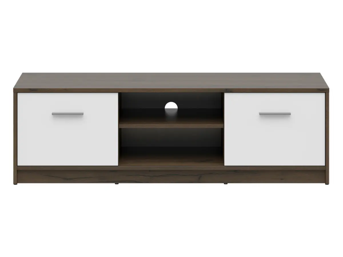 Mueble RTV Nepo Plus 138 cm con 2 puertas y estante roble noble/blanco