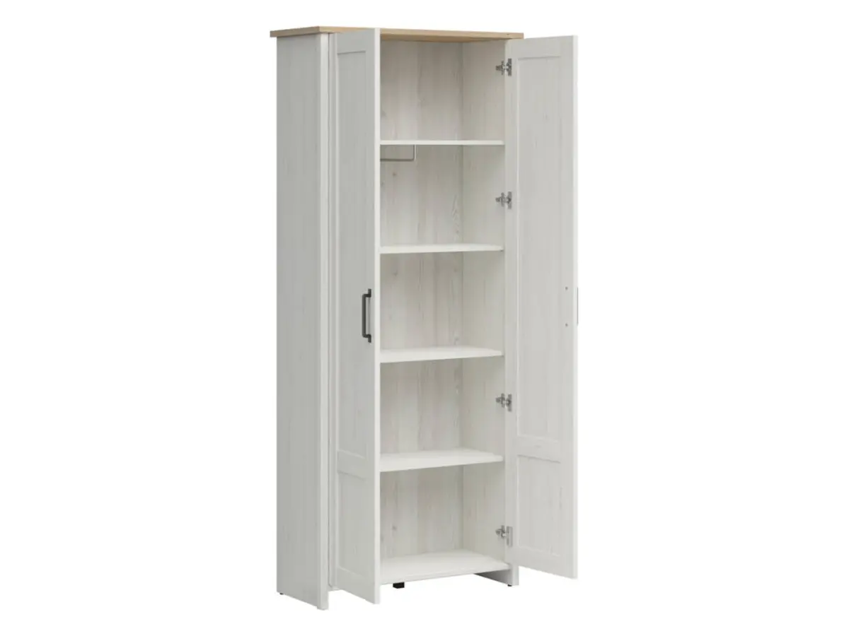 Armario de dos puertas Loksa 84 cm pino andersen blanco/roble grandson