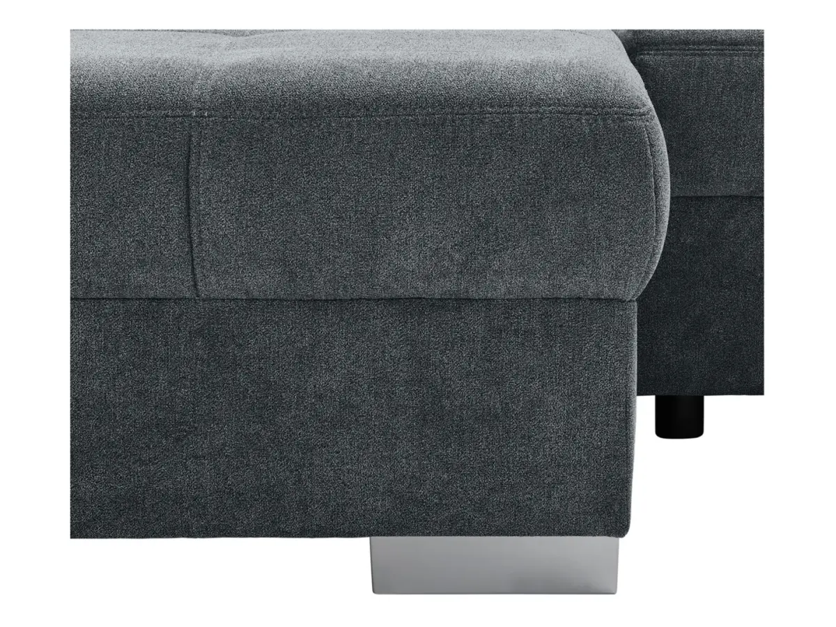 Sofá rinconera universal Norfolk convertible con arcón antracita