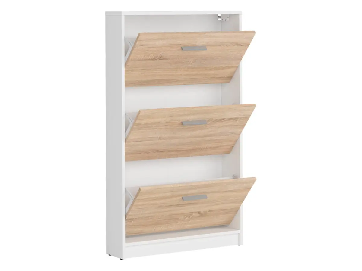 Zapatero Nepo Plus 70 cm con 3 puertas blanco/roble sonoma